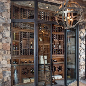 Custom Wine Cellar with Wine Barrel
