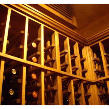 Custom Wine Rack Design Upper Left and Back Walls Dallas