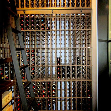 Custom Wine Racks and Cooling Unit Installed by Dallas Builders