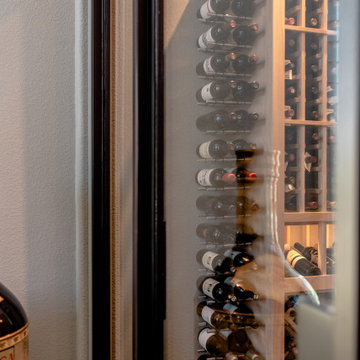 Dallas Contemporary Wine Cellar Beneath the Glass Door