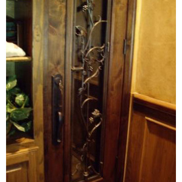 Dallas Wine Cellar Glass and Wrought Iron Door