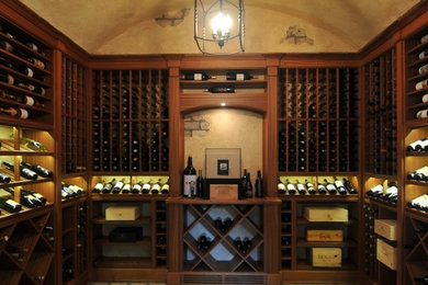 Inspiration pour une cave à vin traditionnelle.