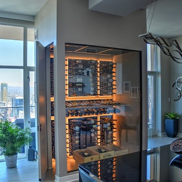 Del Mar San Diego Modern Traditional Custom Wine Cellar Wine Room Glass Stone