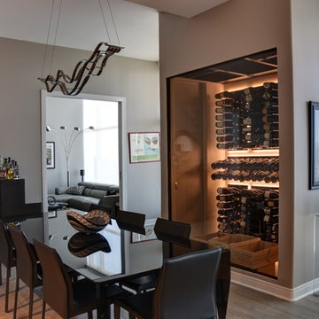 Del Mar San Diego Modern Traditional Custom Wine Cellar Wine Room Glass Stone