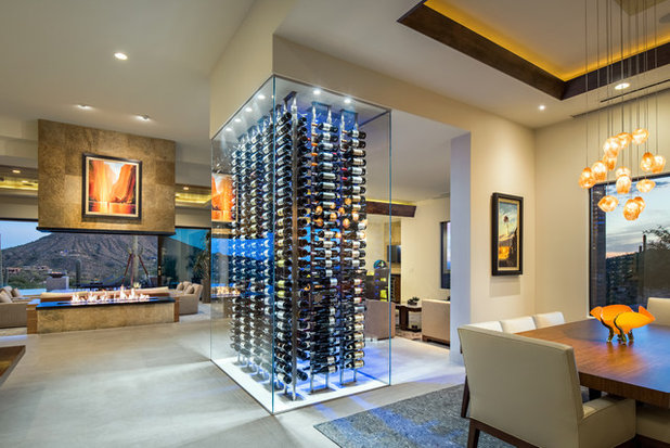 Contemporary Wine Cellar by The Phil Nichols Company