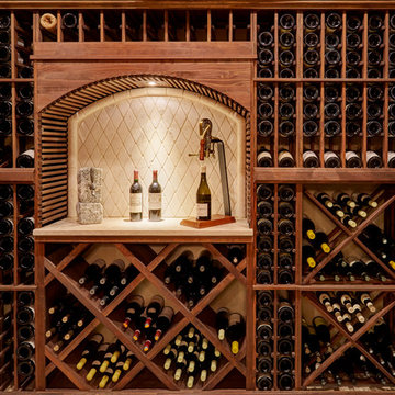 Diamond Bin Storage and Extensive Racking in Deluxe Wine Cellar
