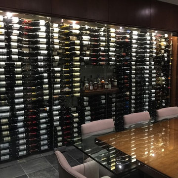 Dining Room Custom Wine Wall with Shelving