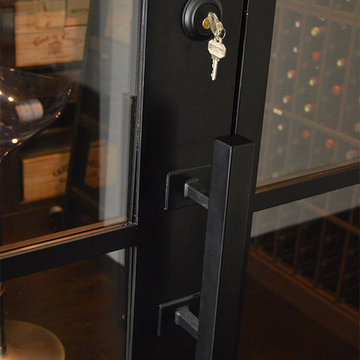 Door with Iron Handle Used in Dallas Wine Cellar Cooling Project