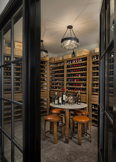 Transitional Wine Cellar by La Marco Homes