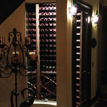 Eco-Friendly Chino Hills Los Angeles California Custom Wine Cellar Under Stairs