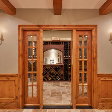 Entry to Wine Cellar with Glass Side Panels
