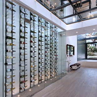 Esempio di una cantina minimal con pavimento grigio