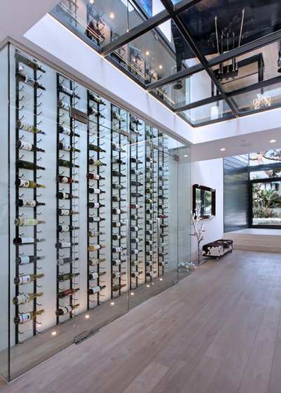 Contemporary Wine Cellar by Patterson Custom Homes