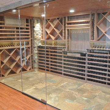 Flemington New Jersey Stone & Mahogany Custom Wine Cellar