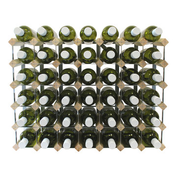 Fully Assembled Wooden Wine Rack - Natural Pine & Galvanised Steel 40 Bottle