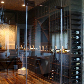 Glass Custom Wine Cellar Door Orange County