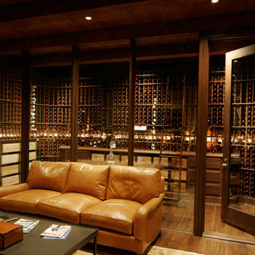 Glass door and sidelights and wine racking