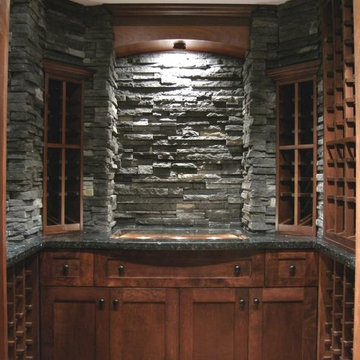 Glass, Stone and Maple Wine Cellar