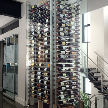 Glass wine cellar in the living room -12-