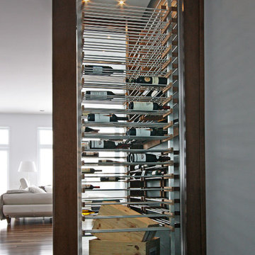 Glass wine cellar in the living room -4-