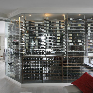 Glass wine cellar in the living room -5-