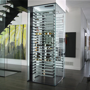 Glass wine cellar in the living room -9-