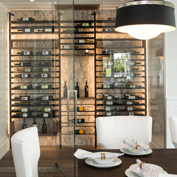 Glass Wine Cellar off Dining Room