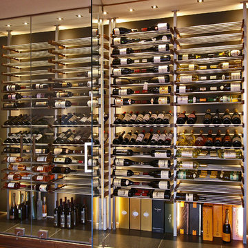 Glass wine room in the dining room -1-