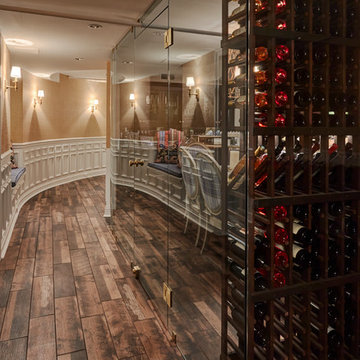 Glass Wine Room with Brass Hinges and Mounting Clips