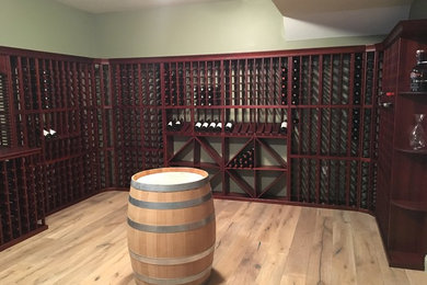 Inspiration for a mid-sized rustic wine cellar remodel in Salt Lake City with storage racks