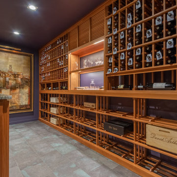 Guilford Connecticut Custom Wine Cellar Redwood Traditional Glass Wine Room