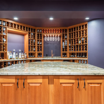 Guilford Connecticut Custom Wine Cellar Redwood Traditional Glass Wine Room