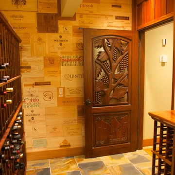 Hand Carved Solid Mahogany Wood Wine Cellar Doors by ETO Doors