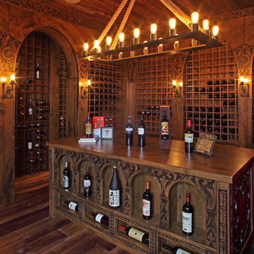 Hand carved wine room