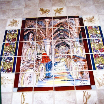 Hand Painted Tile for Wine cellar