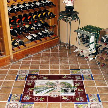 Hand Painted tile for Wine Cellar