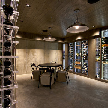 Hollywood Hills Custom Wine Cellar Industrial Contemporary Wine Room Modern