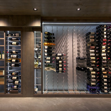Hollywood Hills Custom Wine Cellar Industrial Contemporary Wine Room Modern