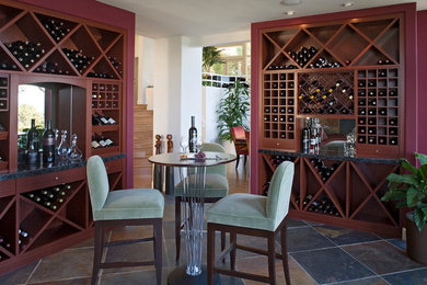 Wine cellar - transitional wine cellar idea in San Diego