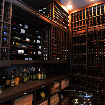Home Wine Cellar with a Stylish Racking Design and a Reliable Cooling Unit