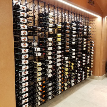 Installation of Contemporary Metal Wine Cellar Racks in Irvine