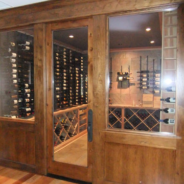 Knotty Alder Barolo Glass Custom Wine Cellar Door Memphis TN