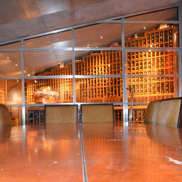 La Jolla / Del Mar Large Custom Wine Cellar Walk In with Tasting Table and Glass