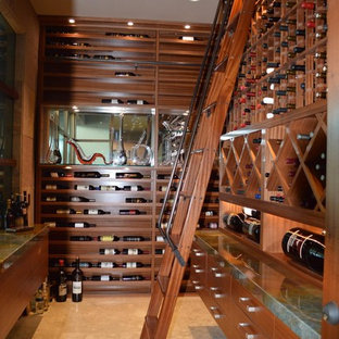 La Jolla, San Diego California Custom Wine Cellar Design Contemporary Mahogany