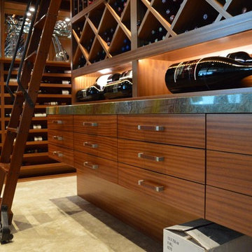 La Jolla, San Diego California Custom Wine Cellar Design Contemporary Mahogany