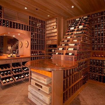 Large Traditional Beverly Hills, Los Angeles Large Walk in Custom Wine Cellar Ru