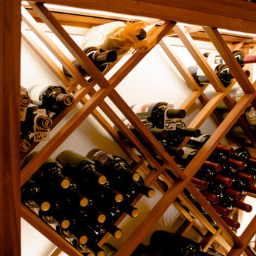 Lattice Diamond Wooden Wine Cellar Racks by North Dallas Builders