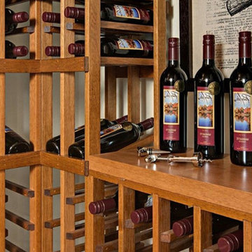 Mahogany Custom Wine Racks with Wheat Stain and Lacquer Finish