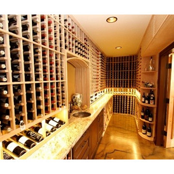Mahogany Wine Racks and Custom Wine Cellar Doors