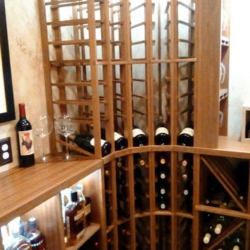 Mahogany Wine Racks Installed in a Residential Wine cellar in Virginia